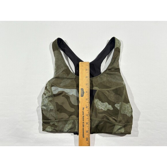 The North Face Womens Camo Green Stow N Go Sport Bra Stretch Poly Top Sz S - Picture 3 of 10
